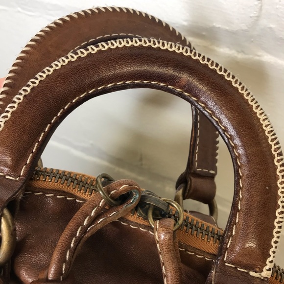 Sissi Rossi Italy Brown Leather Handbag Satchel Purse - Picture 7 of 10